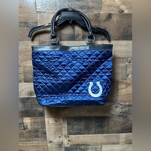 Indianapolis Colts Women’s Blue Quilted Magnetic Snap Tote Bag Purse ProFANity